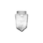 1000ml PGL Cubical clear glass Jar Side