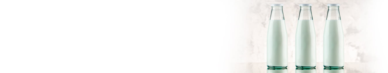 empty glass milk bottles