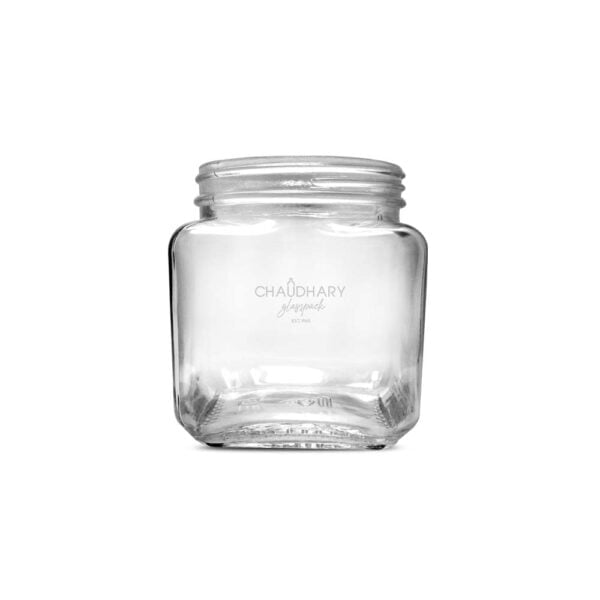 500ml clear square jar with a Ro Cap