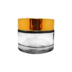 cream glass jar