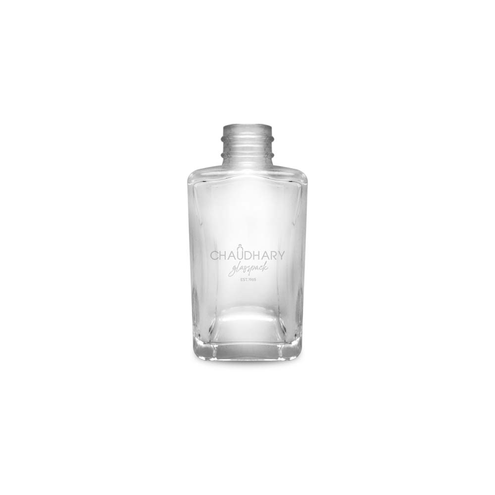 50ml square clear glass serum bottle